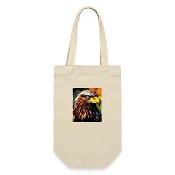 Adler Portrait - Geschenkbeutel für Flaschen - Natur - Vorne