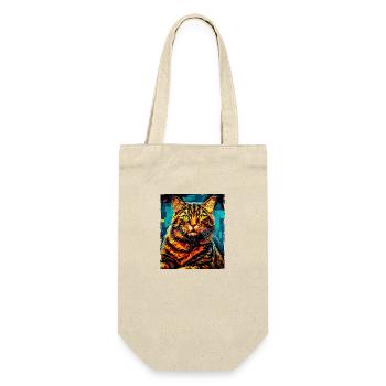 Cat Portrait Head - Gift Bag for Bottles - nature - Front