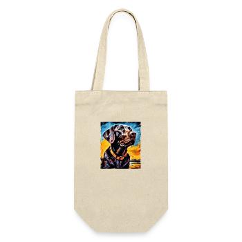 Labrador Hund Portrait - Geschenkbeutel für Flaschen - Natur - Vorne