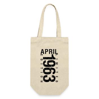 Geburtstag April 1963 April geboren im April 1963 - Geschenkbeutel für Flaschen - Natur - Vorne