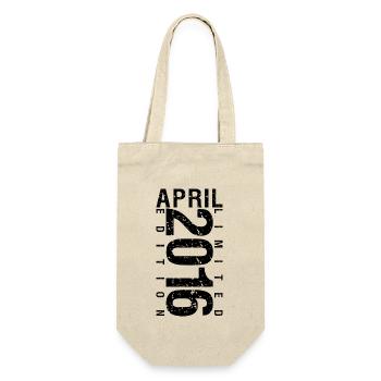 Geburtstag April 2016 April geboren im April 2016 - Geschenkbeutel für Flaschen - Natur - Vorne