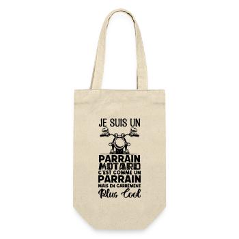 parrain motard Cadeau parrain motard super parrain - Sac à bouteille - nature - Devant