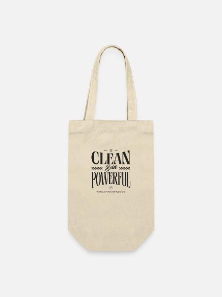 Clean. Bold. Powerful. – Statement Design - Geschenkbeutel für Flaschen - Natur