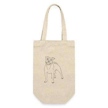 American Staffordshire Terrier - Geschenkbeutel für Flaschen - Natur - Vorne