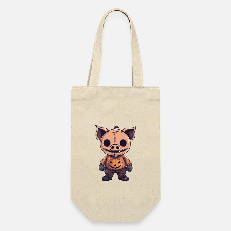Cochon Halloween Bande dessinée Drôle - Sac à bouteille - nature