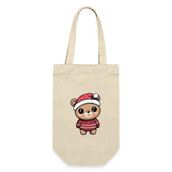Bear Christmas Comic - Gift Bag for Bottles - nature - Front