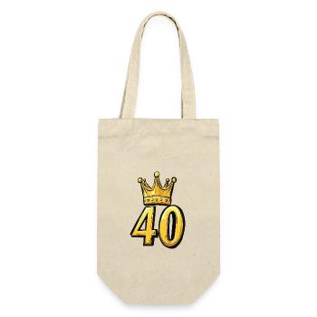 40 Zahl Krone - Geschenkbeutel für Flaschen - Natur - Vorne