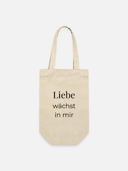Liebe wächst in mir - Geschenkbeutel für Flaschen - Natur