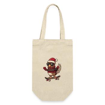 Truthahn Weihnachten Lustig - Geschenkbeutel für Flaschen - Natur - Vorne