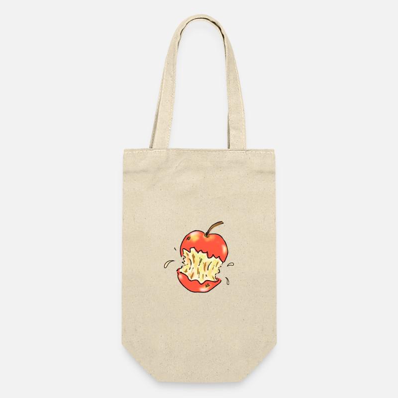 Roter Apfel angebissen Illustration - Geschenkbeutel für Flaschen - Natur
