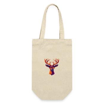 Retro-Hirsch-Revolte - Geschenkbeutel für Flaschen - Natur - Vorne
