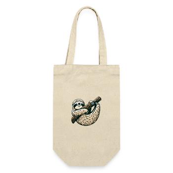 Cute sloth on tree stay calm - Gift Bag for Bottles - nature - Front