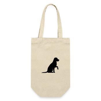 Hund - Geschenkbeutel für Flaschen - Natur - Vorne