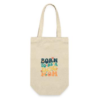 Born to be a Dog Mom Hundespruch Hunde Hund - Geschenkbeutel für Flaschen - Natur - Vorne