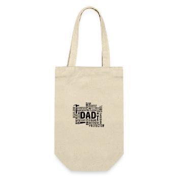 Papa - Geschenkbeutel für Flaschen - Natur - Vorne
