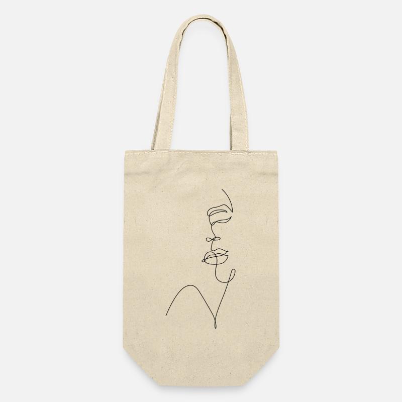 Lineart Visage de dame - Sac à bouteille - nature