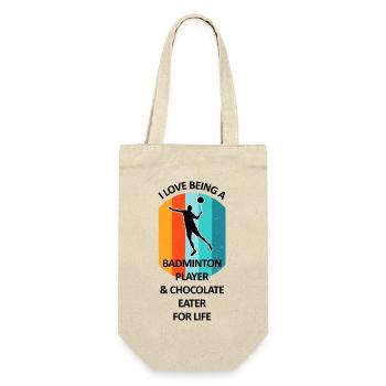 Badminton Badminton Badminton Player Chocolate - Gift Bag for Bottles - nature - Front