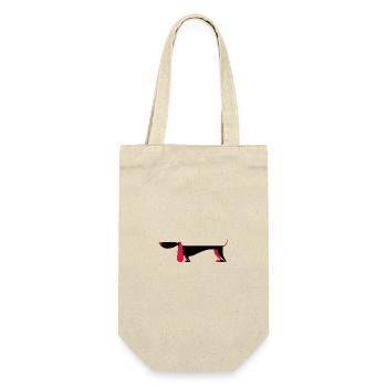 Hund - Geschenkbeutel für Flaschen - Natur - Vorne