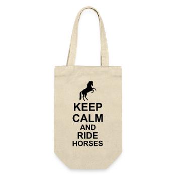 Horse keep calm and ride horses white - Gift Bag for Bottles - nature - Front