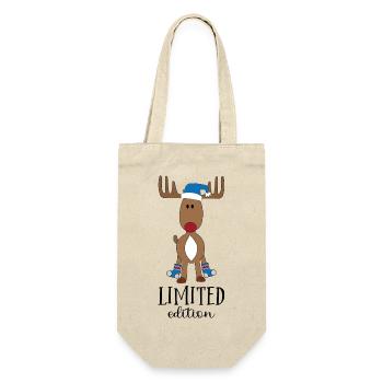 Moose Rudolph at Christmas - Gift Bag for Bottles - nature - Front