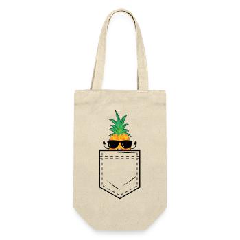 Chest pocket with cool pineapple and sunglasses - Gift Bag for Bottles - nature - Front