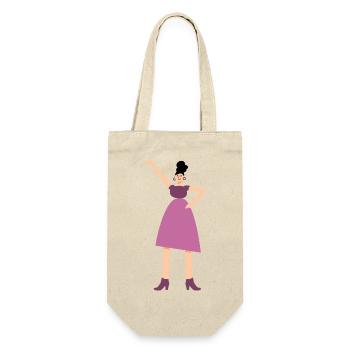 Woman in pink dress - Gift Bag for Bottles - nature - Front