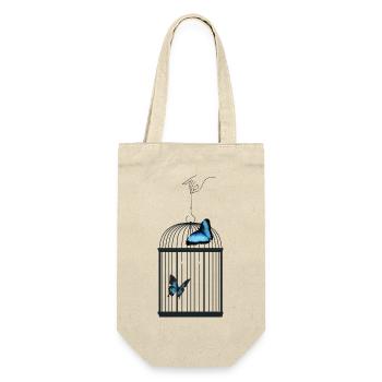 LASS MICH RAUS - Geschenkbeutel für Flaschen - Natur - Vorne