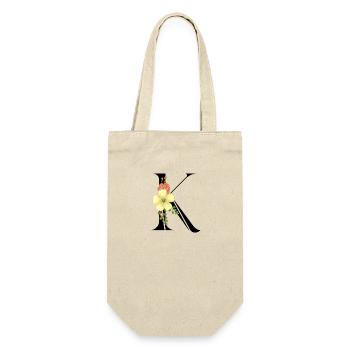 Elegant letter 'K' with flowers - Gift Bag for Bottles - nature - Front