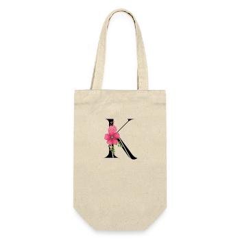 Elegant letter 'K' with flowers - Gift Bag for Bottles - nature - Front