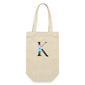 Elegant letter 'K' with flowers - Gift Bag for Bottles - nature - Front