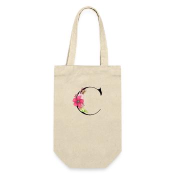 Elegant letter 'C' with flowers - Gift Bag for Bottles - nature - Front