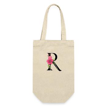 Elegant letter 'R' with flowers - Gift Bag for Bottles - nature - Front