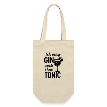 Gin ohne Tonic - Geschenkbeutel für Flaschen - Natur - Vorne