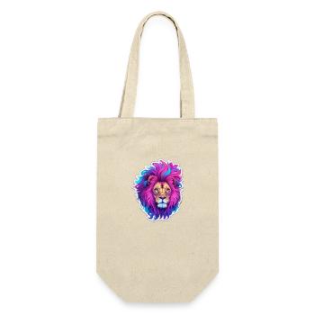colourful lion - Geschenkbeutel für Flaschen - Natur - Vorne
