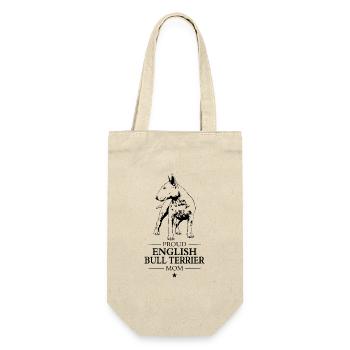 English Bull Terrier Mom Bullterrier Hund Wilsigns - Geschenkbeutel für Flaschen - Natur - Vorne