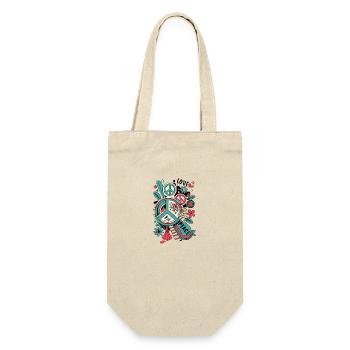 Amour paix des années 60 des années 70 Hippie Costume - Sac à bouteille - nature - Devant