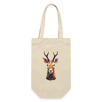 Deer and Roe Deer Polygon Art Design - Gift Bag for Bottles - nature - Front