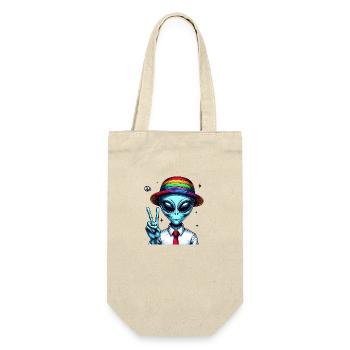 Alien Shows Peace - Gift Bag for Bottles - nature - Front
