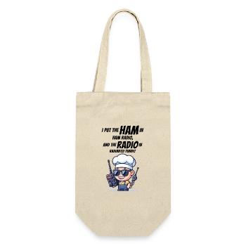 Radiantly Funny Amateur Ham Radio Operator Chef - Gift Bag for Bottles - nature - Front