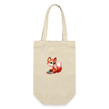 Fuchs 6 - Geschenkbeutel für Flaschen - Natur - Vorne