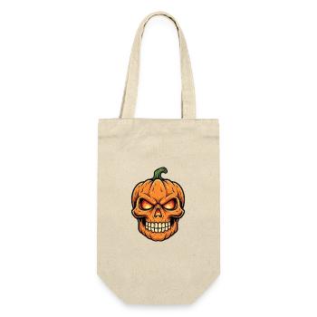Halloween Pumpkin Skull - Gift Bag for Bottles - nature - Front