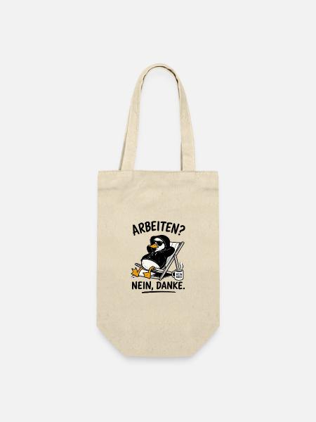 Ente im Hoodie: Kein Bock - Geschenkbeutel für Flaschen - Natur