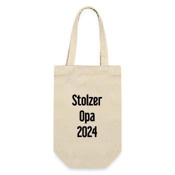 Stolzer Opa 2024 – Perfekt für frischgebackene Opa - Geschenkbeutel für Flaschen - Natur - Vorne
