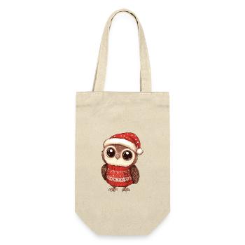 Owl Christmas Comic - Gift Bag for Bottles - nature - Front