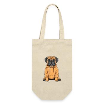 Bullmastiff Hund Lustig - Geschenkbeutel für Flaschen - Natur - Vorne