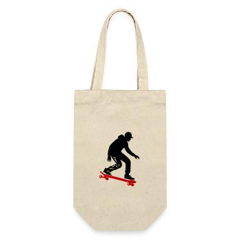 Skateboarding Man Symbol Skateboard - Gift Bag for Bottles - nature - Front