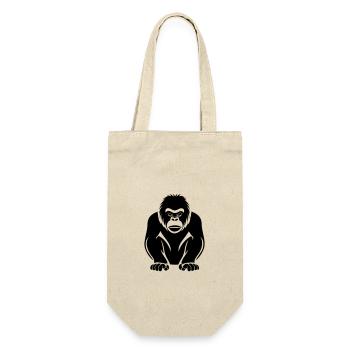 Gorilla - Geschenkbeutel für Flaschen - Natur - Vorne