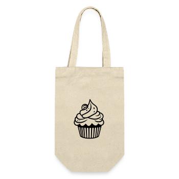Cupcake - Geschenkbeutel für Flaschen - Natur - Vorne