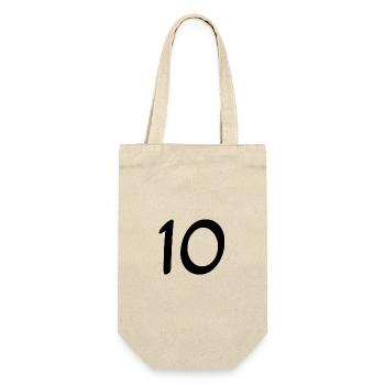 10. 10 ANS. 10e ANNIVERSAIRE. ANNIVERSAIRE 10 ANS. - Sac à bouteille - nature - Devant