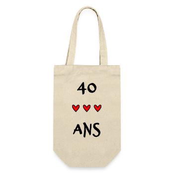40 ANS. 40e ANNIVERSAIRE. ANNIVERSAIRE 40 ANS. 40 - Sac à bouteille - nature - Devant